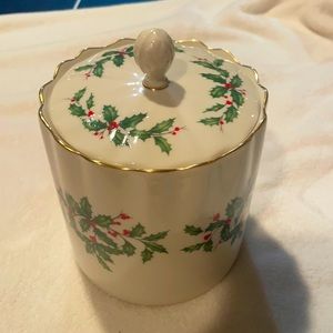 Lenox China - holiday biscuit barrel